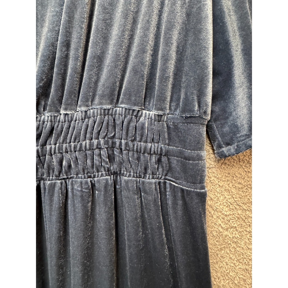 Umgee Velvet Whimsigoth Tiered Maxi Dress XL Teal Boho Flutter Sleeve NWT - Picture 5 of 14